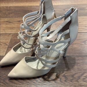 BCBG Beige Strappy Heels